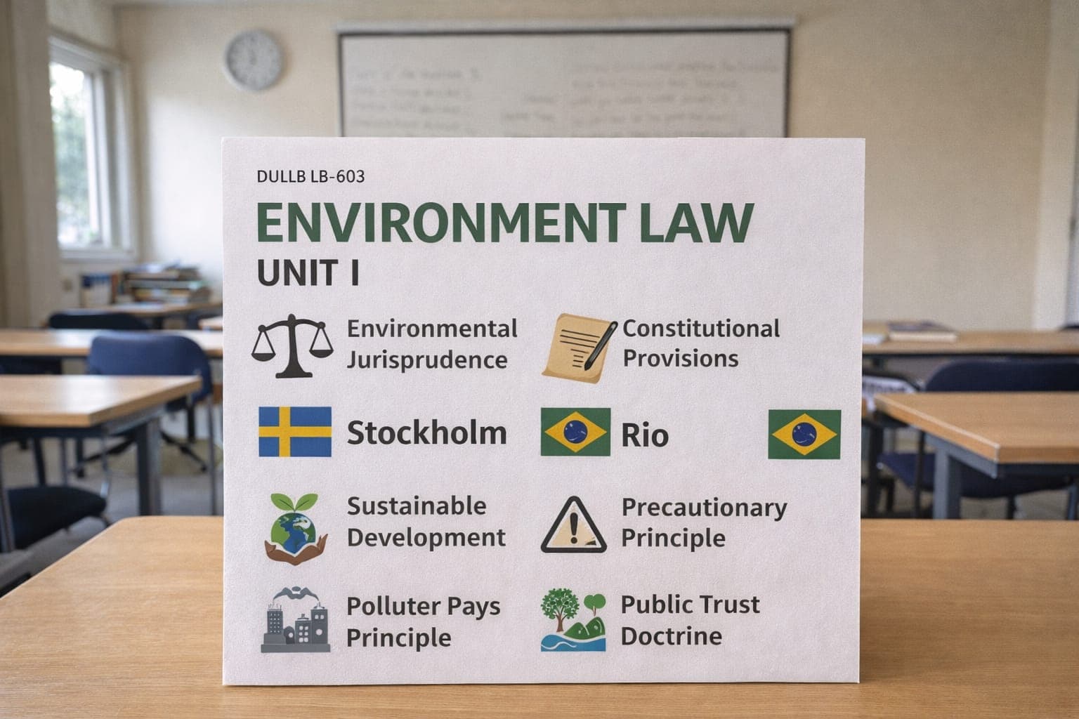DU LLB (VI SEMESTER): ENVIRONMENT LAW (UNIT I) SHORT NOTES